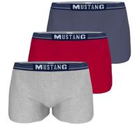 Mustang 3-Pack Men's Boxer Briefs Single-Jersey red/Smokey Blue/Light Grey Melange Size XL
