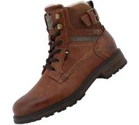 MUSTANG - Brown ankle boots with a low cut heel with a zip and round laces, Brown, 8 UK