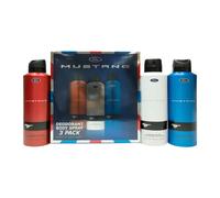 Mustang Ford Deodorant Spray Gift Set 200ml Red + 200ml White + 200ml Blue