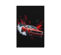 Mustang GT Sports Car Poster with Motion Blur & Splatter Art - American Muscle Car Culture Poster Decorative Painting Canvas Wall Posters And Art Picture Print Modern Family Bedroom Decor Posters 16x2