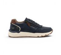 Mustang Men's Navy Faux Leather Casual Trainer Sneakers Walking Lace Up Shoes