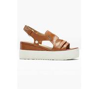 Mustang Platform Open Toe Sandals Tan