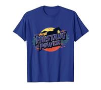 Mustang Power School Spirit Retro Sunset Stampede Rally T-Shirt, Men, Royal Blue, L