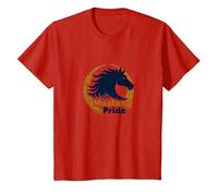Mustang Pride School Spirit Bold Stallion Logo T-Shirt, Kids, Red, 4 Years