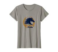 Mustang Pride School Spirit Bold Stallion Logo T-Shirt, Women, Slate, XXL