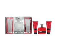 Mustang Red Gift Set 100ml Eau De Toilette + 100ml Aftershave Balm + 100ml Body Wash