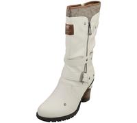 Mustang Side Zip Heel Womens Knee High Boots in White - 4 UK