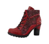 MUSTANG Side Zip High Heel Womens Ankle Boots in Red Multicolour