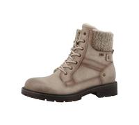 MUSTANG Side Zip Low Heel Womens Ankle Boots in Off White - 6.5 UK