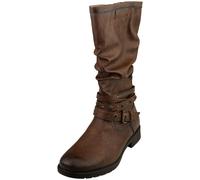 Mustang Side Zip Low Heel Womens Knee High Boots in Cognac - 5 UK