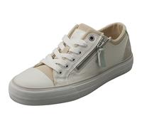 Mustang Side Zip Low Sneaker Womens Fashion Trainers in White - 7.5 UK