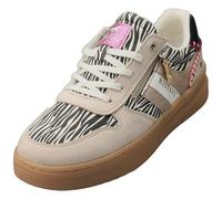 MUSTANG Side Zip Sneakers Womens Fashion Trainers in Black Beige