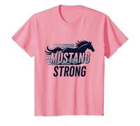 Mustang Strong School Spirit Powerful Stallion Pride T-Shirt, Kids, Pink, 4 Years