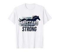 Mustang Strong School Spirit Powerful Stallion Pride T-Shirt, Men, White, XXL
