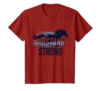 Mustang Strong School Spirit Powerful Stallion Pride T-Shirt, Youth, Cranberry Red, 3T