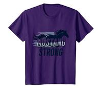 Mustang Strong School Spirit Powerful Stallion Pride T-Shirt, Youth, Purple, Medium
