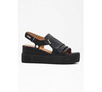 Mustang Velcro Strap Platform Sandals Black