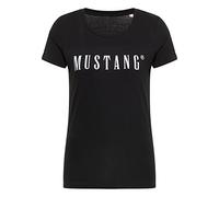 MUSTANG Womens Alina C Logo Tee T-Shirt, Black, S UK