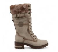 Mustang Womens Off White Mid-Calf Faux Fur Winter Combat Boots Pu - Size EU 39