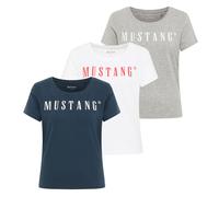 MUSTANG Women's T-Shirt 3-Pack - Alma, Cotton, Crew Neck, Logo
