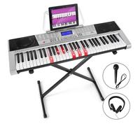 MUSTAR 61 Key Piano Keyboard, Electric Piano Keyboard with Lighted Up Keys, Learning Keyboards Piano for Beginners, Piano Stand, LCD Screen, Headphones, Microphone, Kids Birthday Presents
