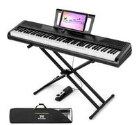 MUSTAR 88 Key Piano Keyboard for Beginners, Digital Piano 88 Semi Weighted Key with Stand, Full Size Electric Piano Keyboard 88 Keys, 2x25W Stereo Speakers, Case, Sustain Pedal (Black)