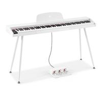 MUSTAR 88 Key Piano Keyboard for Beginners, Full-Size Digital Piano 88 Semi Weighted Keys with 3-Pedal Unit, Portable Electric Piano with Built-In Speakers, USB/MIDI Connecting (White)