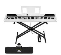 MUSTAR Digital Piano 88 Semi Weighted Keys with Stand, 88 Key Piano Keyboard for Beginners, Full Size Electric Piano Keyboard 88 Keys, 2x25W Stereo Speakers, Case, Sustain Pedal (White)