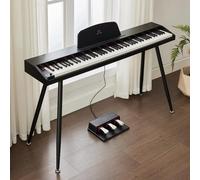 MUSTAR Digital Piano 88 Weighted Keys for Beginners, Full-Size 88 Key Piano Keyboard Semi Weighted, Electric Piano Keyboard 88 Keys with Triple Pedal, Wireless Connection, USB MIDI (Black)