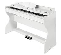 MUSTAR Digital Piano 88 Weighted Keys, Full Size 88 Key Piano Keyboard Semi Weighted, Home Electric Piano with Furniture Stand and Triple Pedal, Music Stand, USB MIDI, White