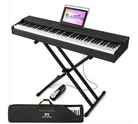 MUSTAR Digital Piano 88 Weighted Keys Hammer Action, Full Size 88 Key Piano Keyboard Weighted, Electric Keyboard Piano with Stand, Sustain Pedal, Portable Case, Bluetooth Connection, Black