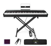MUSTAR Digital Piano 88 Weighted Keys Hammer Action, Full Size 88 Key Piano Keyboard Weighted, Electric Keyboard Piano with Stand, Sustain Pedal, Portable Case, Bluetooth Connection, Black