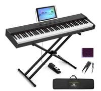 MUSTAR Digital Piano 88 Weighted Keys with Stand, Full Size 88 Key Piano Keyboard Semi Weighted for Beginners, Portable Electric Piano Keyboard, Wireless Connection, Case, Sustain Pedal, Black