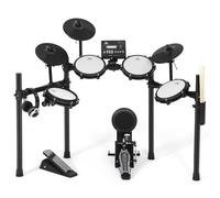 MUSTAR Electronic Drum Set, 10 Piece Electric Drum Set with 450 Sounds, Quiet Mesh Drum Pads, 2 Cymbals w/Choke, Kick Drum, 2 Pedals, Headphones, Sticks, USB MIDI (Black)