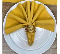 Mustard 19" x19" (48cm) Fabric NAPKIN (Polyester, not cotton) PACK OF 4