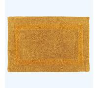 HOMESCAPES Bath Mat, Luxury 1600gsm Extra Soft 100% Cotton, Reversible Bathroom Mats Non-Slip, Washable, Super Absorbent, Quick-Dry, Mustard Bathroom Rug, 50 x 80 cm