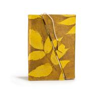 Mustard Brown Bold Floral Bamboo Lock Notebook Medium 15X12Cm