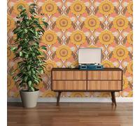 AS Creation Retro Floral Chic Brown Yellow Wallpaper