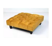 (Mustard) Chesterfield Upholstered Pouffe Stool 60x60x25cm