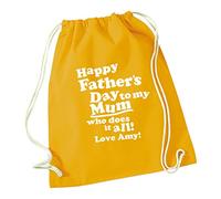 Mustard Drawstring Bag Happy Father's Day to my Mum Who Does it all! | Cotton