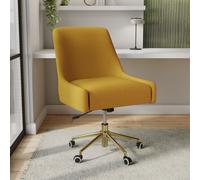 Mustard Fabric Swivel Armless Office Chair - Iris