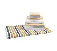 (Mustard/Grey) Allure Merlin Stripe Chunky Bobble Bath Mat