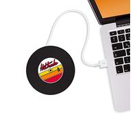 MUSTARD - Hot-Tracks Cup Warmers I USB Powered Cup Warmer I Mug Warmer for Desk I Coffee Cup Warmer for Desk USB I Cup Heater USB I Electric I Portable Cup Heater I Vinyl Record- Black