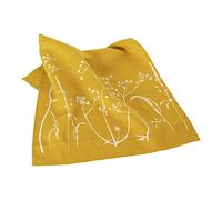 Mustard Linen Tea Towel, hand printed with hedgerow flowers. This beautiful 100% linen tea towel is machine washable at 40 degrees and will compliment your kitchen decor perfectly. Size 70 x 46cm