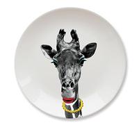 Mustard M12006D Flat plate round Wild dining giraffe Gina Ceramics White D23 x H2 cm