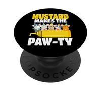 Mustard Makes The Paw-ty Cat Mustard Lover PopSockets Adhesive PopGrip