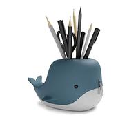 MUSTARD Moby Whale Pen Pot and Phone Holder | Pen Holder with Magnetic Section | Novelty Pen Organiser for Work or Home | Fun Pencil Cup | Whale Desk Tidy | Gift Idea for Office School Colleagues