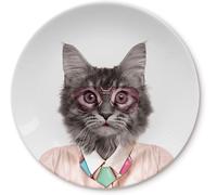 Mustard Novelty Cat Design Party Animal Plate Kitchen and Dining Accessory Gift
