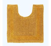 HOMESCAPES Toilet Mat, Luxury 1600gsm Extra Soft 100% Cotton, Reversible Bathroom Mats Non-Slip, Washable, Super Absorbent, Quick-Dry, Mustard Pedestal Rug for Toilet, 50 x 55 cm