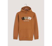 Mustard Pullover Fleece Hoodie Brian Oak London Yellow L
